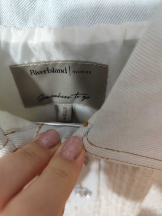 Дамска рокля River Island букле плюс дънков акцент