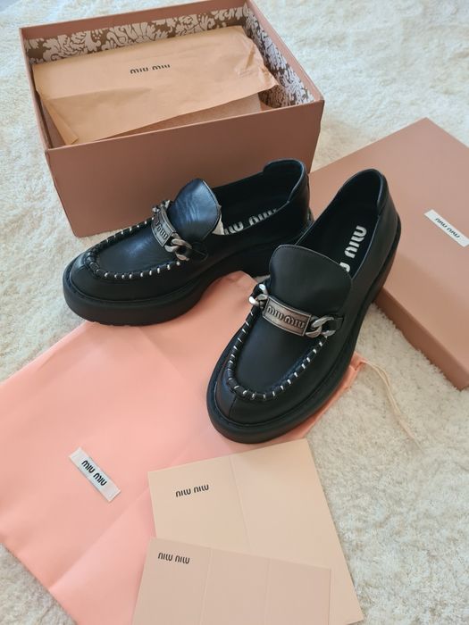 Loafers Mi*Mi* - size 36-40/calf leather nat/premium/full pack/Prada