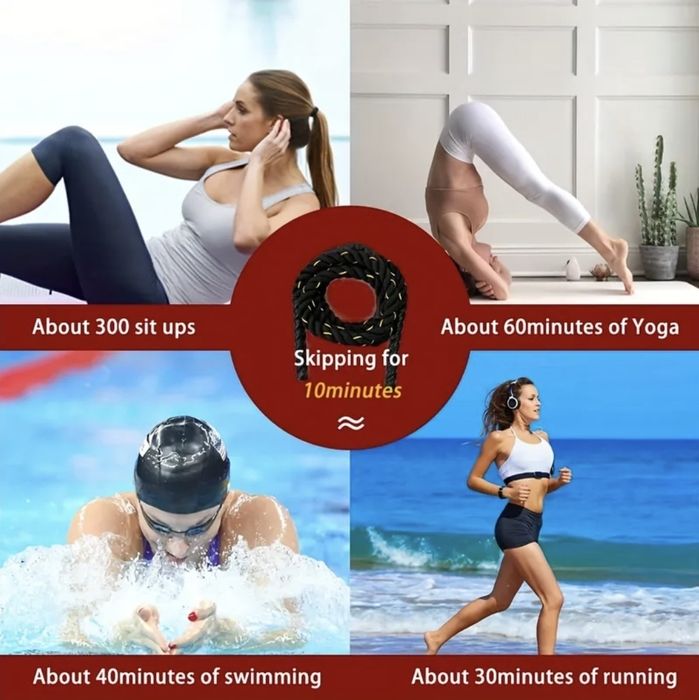 ДЕБЕЛО утежнено въже за скачане – максимален ефект за кратко време