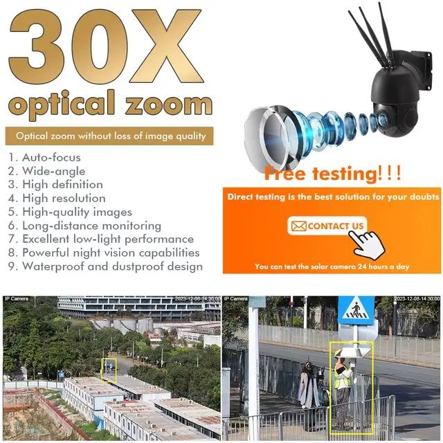 Мощная 4G камера наблюдения. Солнечная. 30х зум Sony Lens.