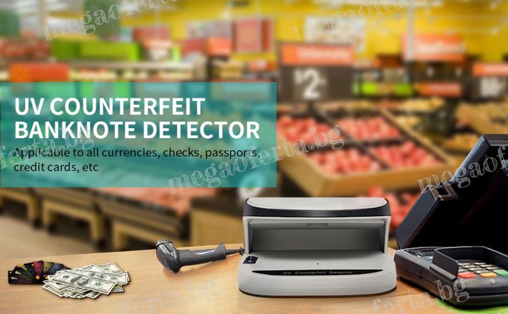 Преносим UV Детектор за Фалшиви Банкноти с Лед Светлина
