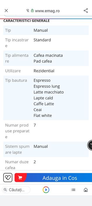 Espressor De'Longhi nou, în cutie