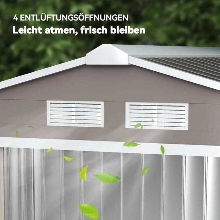 Градинска барака Outsunny с плъзгащи се врати 2.13 x 1.30 x 1.85 см