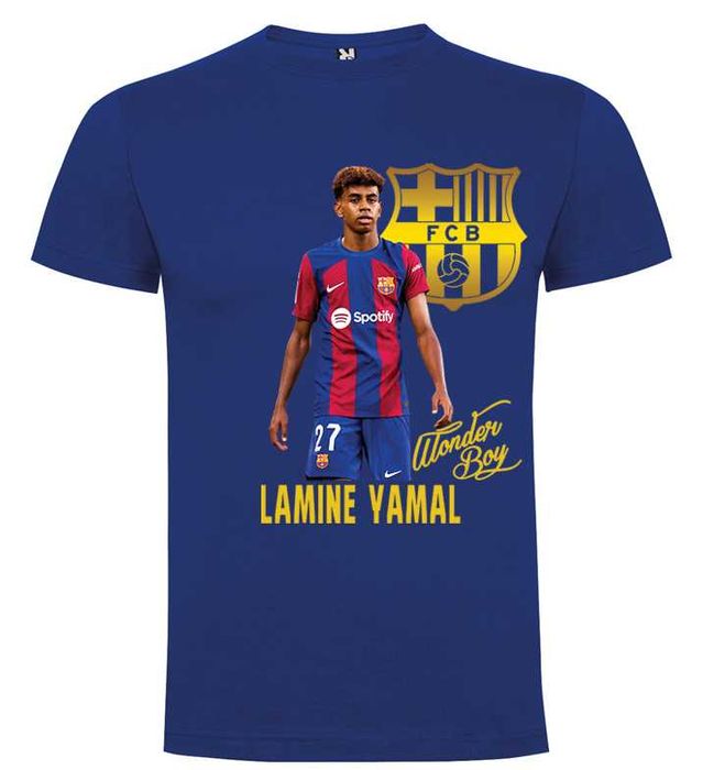 ФЕН тениски LAMINE YAMAL Барселона BARCELONA 4 ЦВЯТА! Или С Твоя идея!