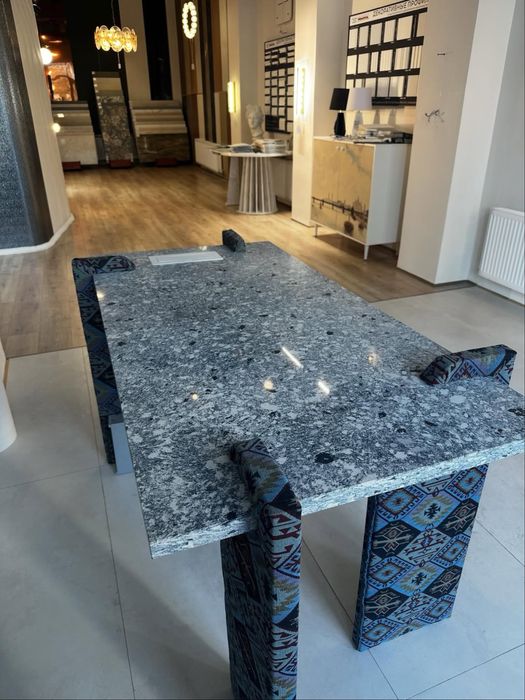 Стол кварц + дерево