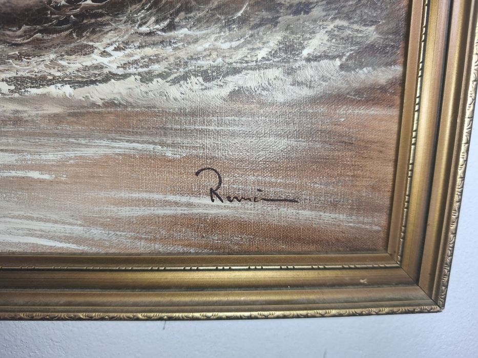 Tablou pictat pe placaj cu semnătură