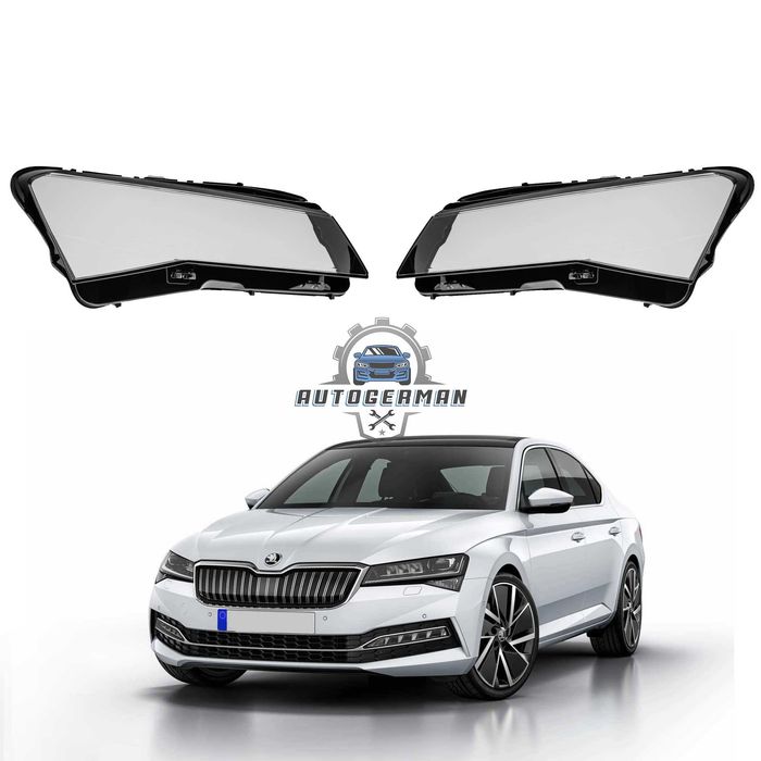 Капаци фарове Skoda Superb Euro (21-24) стъкло фар крушки Шкода Супърб Евро версия xenon