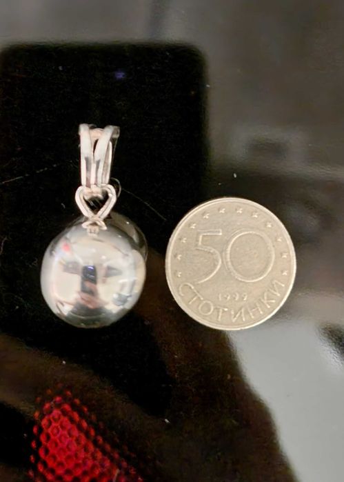 Сребърна висулка сфера (топче). Проба 925.