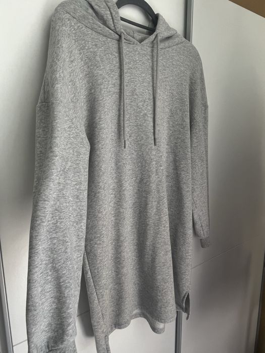 Oversized сива рокля с качулка