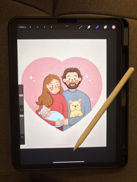 Подарък за Свети Валентин, Карикатура, Дигитален портрет по снимка