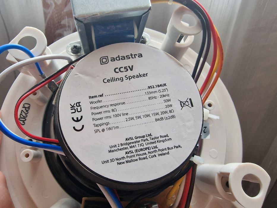 Boxă încorporabilă plafon Adastra CC5V (100V / 8 Ohm) - 50W / 20W RMS