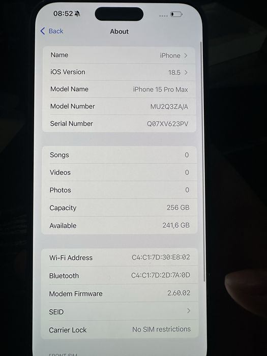 Iphone 16 pro max 256 gb dual sim