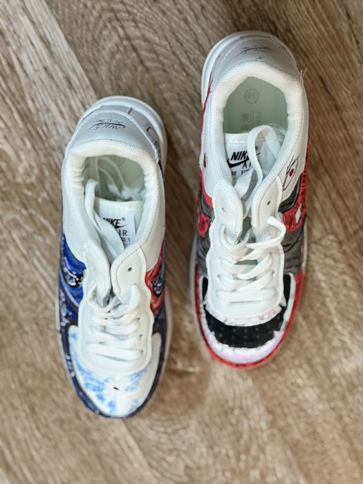 Кастом кроссовки с ручной росписью. Уникальная пара.