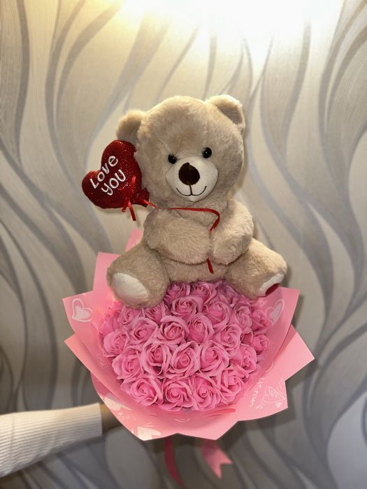 Buchet 37trandafiri si ursulet!