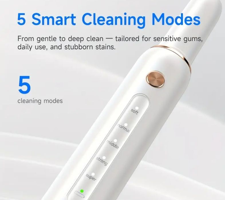 CURVY MOON Комплект за почистване на зъби с LED светлина и 5 режима