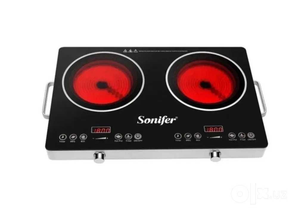 Электрическая плита керамическая плитка Sonifer sf-3051 двухконфорный