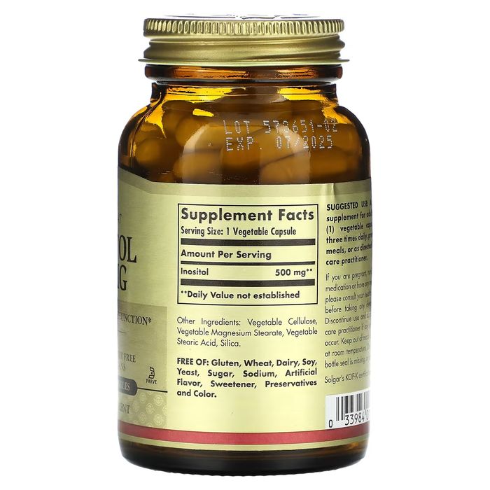 Инозитол Solgar, Inositol Capsules
500мг 100 капсул