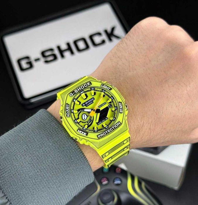 Ceas Sport Barbati Casio g shock Manga THEME GA2100 MNG. Galben, Nou,Garantie 2 ani
