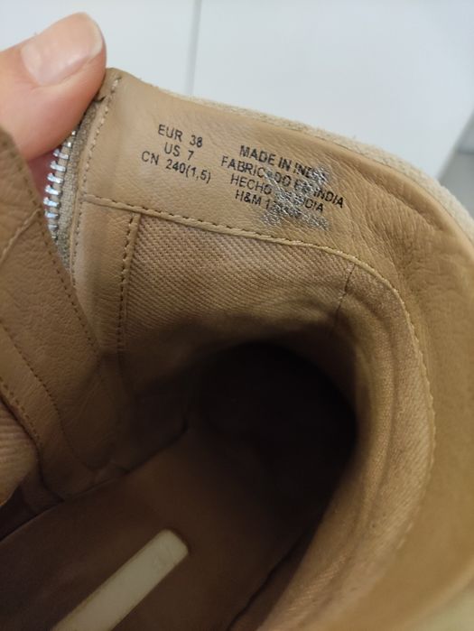 Botine crem nude piele naturala H&M