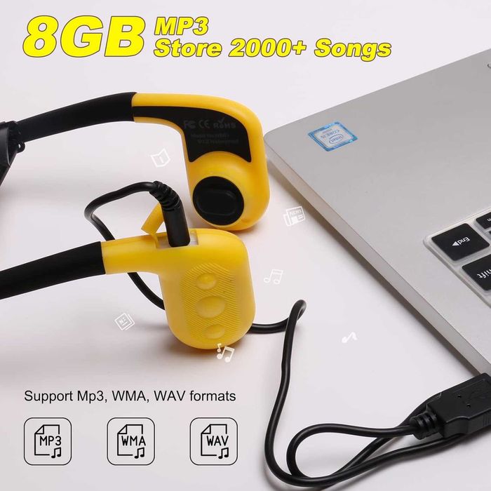 Tayogo W01 – водоустойчиви слушалки с костна проводимост, 8GB MP3, FM