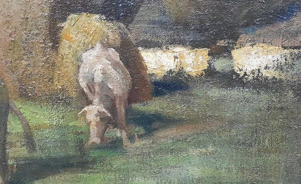 Tablou vechi - peisaj transilvanean - semnat Udvary Pál