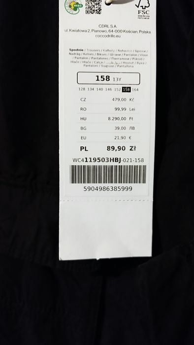 Bermude băieți Coccodrillo bumbac 100% pantaloni scurți cargo mărimea