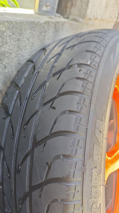 Set Jante 16  + Anvelope Vară  5x112 ,ET40, Volkswagen,Skoda,Audi ,Orange