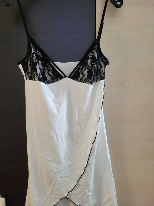 Lenjerie Baby doll  culoare crem cu negru