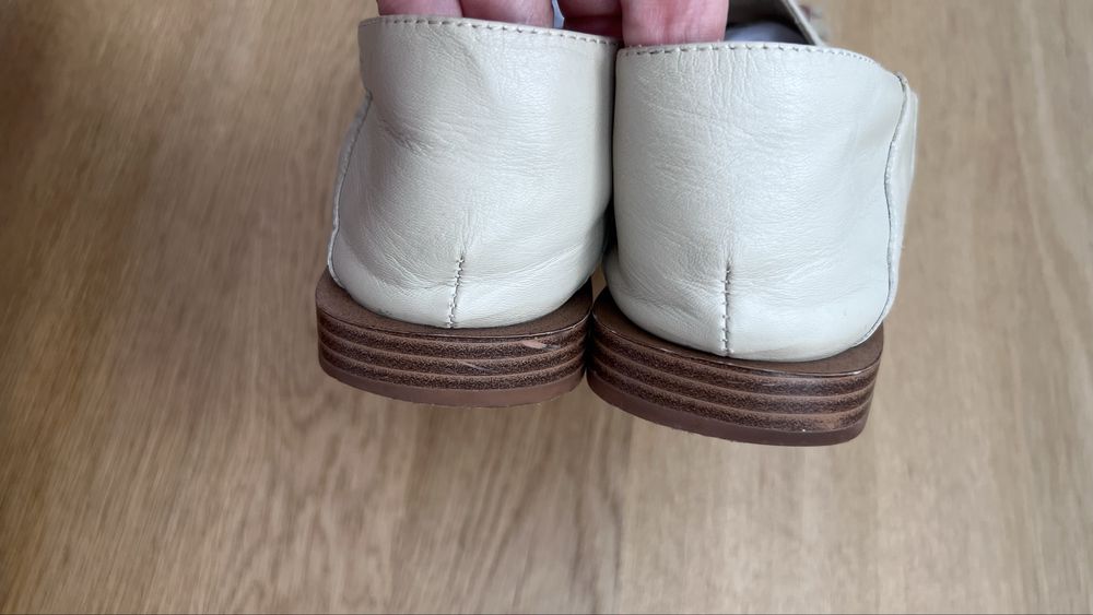 Mocasini damă Zara din piele naturală crem cu franjuri – mărimea 39