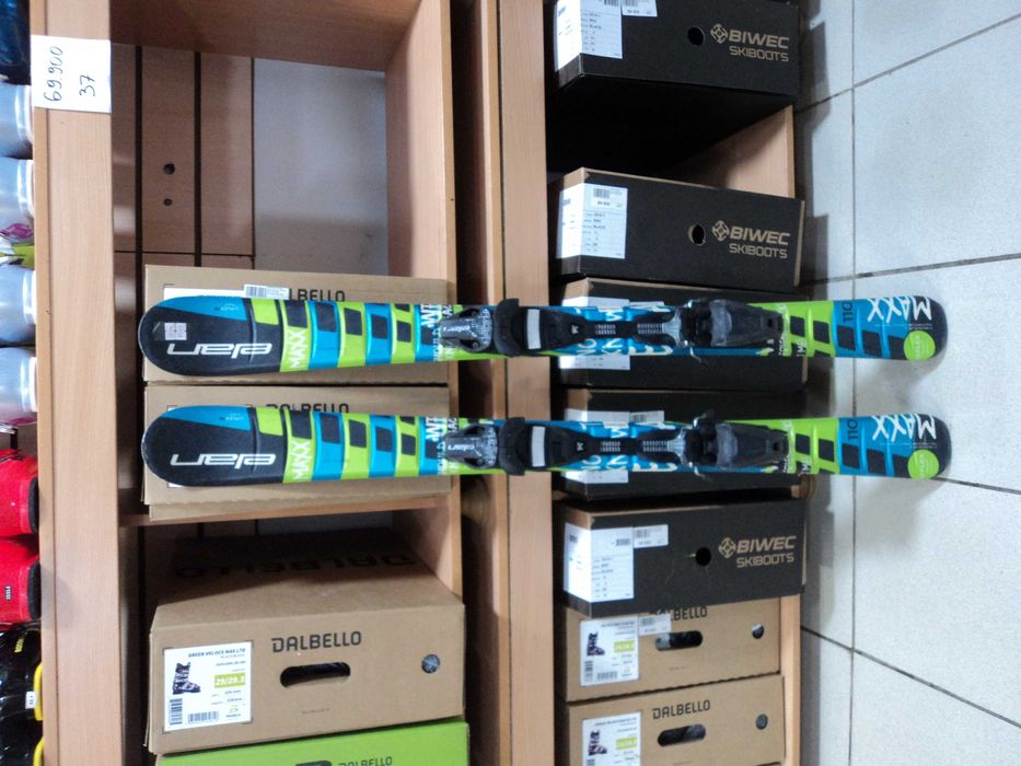 Не новые лыжи для детей ELAN м-ль MAXX 110 см с кр-ми ELAN EL4.5