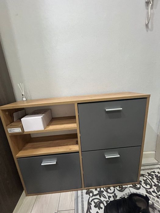 Шкаф-Обувница серая