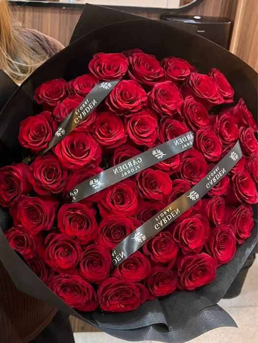 цветы 51 роза красная