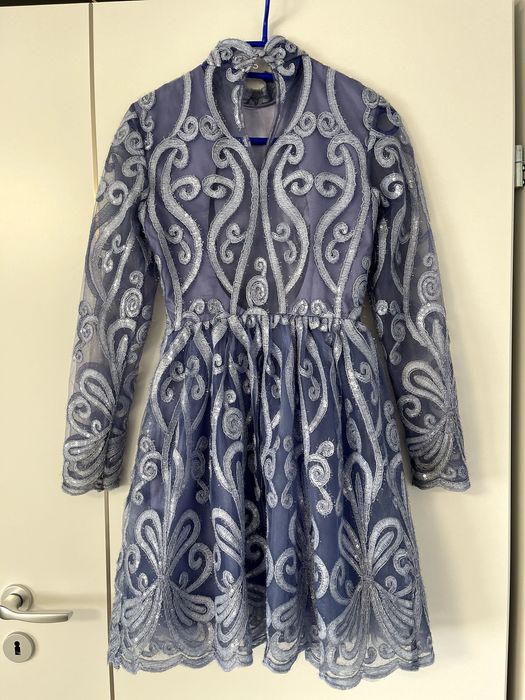 Rochie cocktail Chi Chi London brodata/cu paiete, marime XS