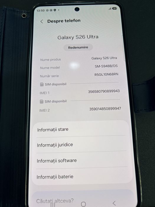 Samsung s26 ultra 256 gb 7 cilcluri !