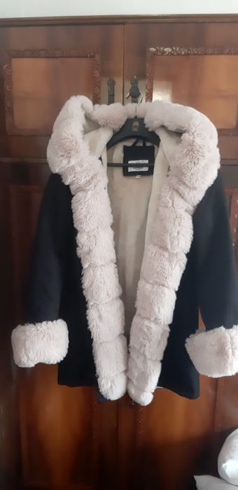 Geaca dama Parka, îmblanita neagra