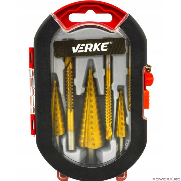 Set burghie conice 4-12; 4-20; 4-30 mm, 3x 3; 6; 8 mm, 6 piese, Verke