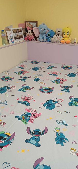 Чаршаф с ластик на Стич с 1 калъфка