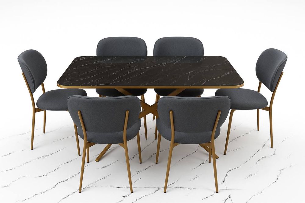 Стол и 6 стульев для гостиной и для кухни