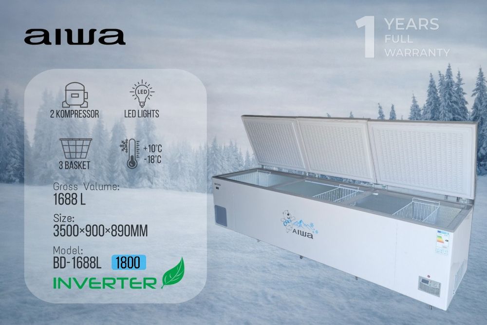 Морозильник Aiwa BD-1688L Inverter / Morozilnik BD-1388L Inverter
