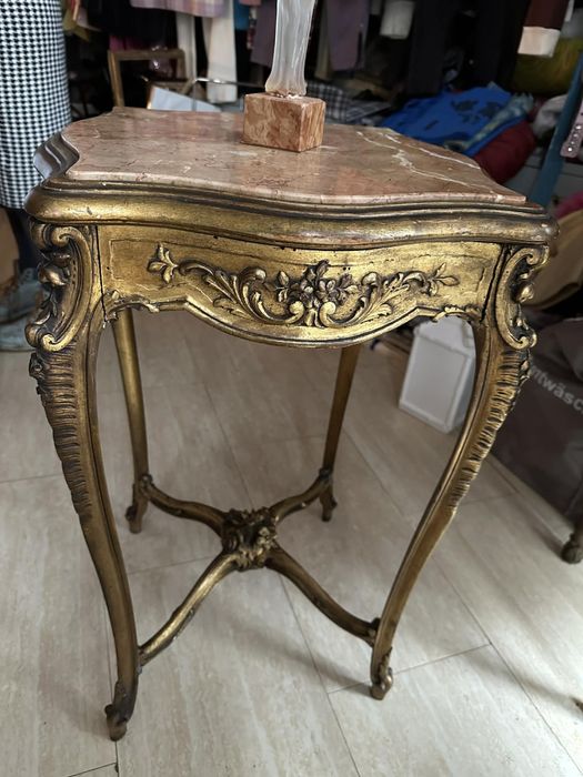 Masa louis XIV foita de aur cu blat de marmura