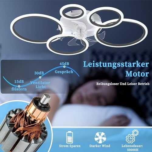 MiiR LED таванен вентилатор с осветление 100 см с дистанционно