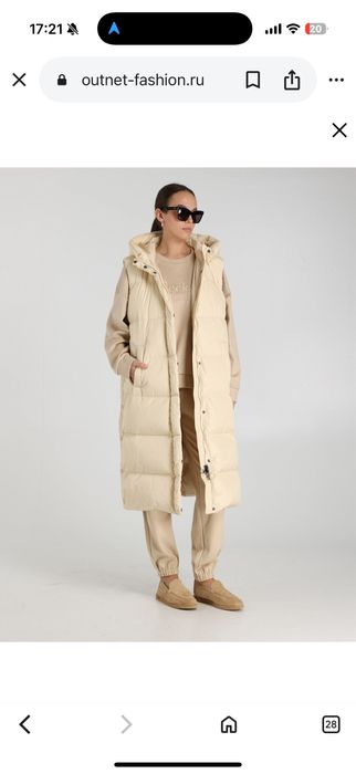 Длинный желет пуховик