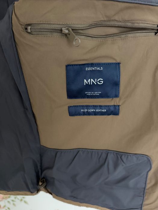 Мъжки елeци Mango с пълнеж от 80% патешки пух + 20% патешки пера - кафяв и тъмно син