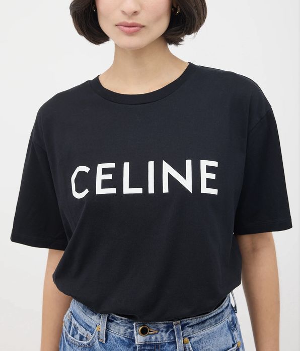 Celine logo T-shirt black