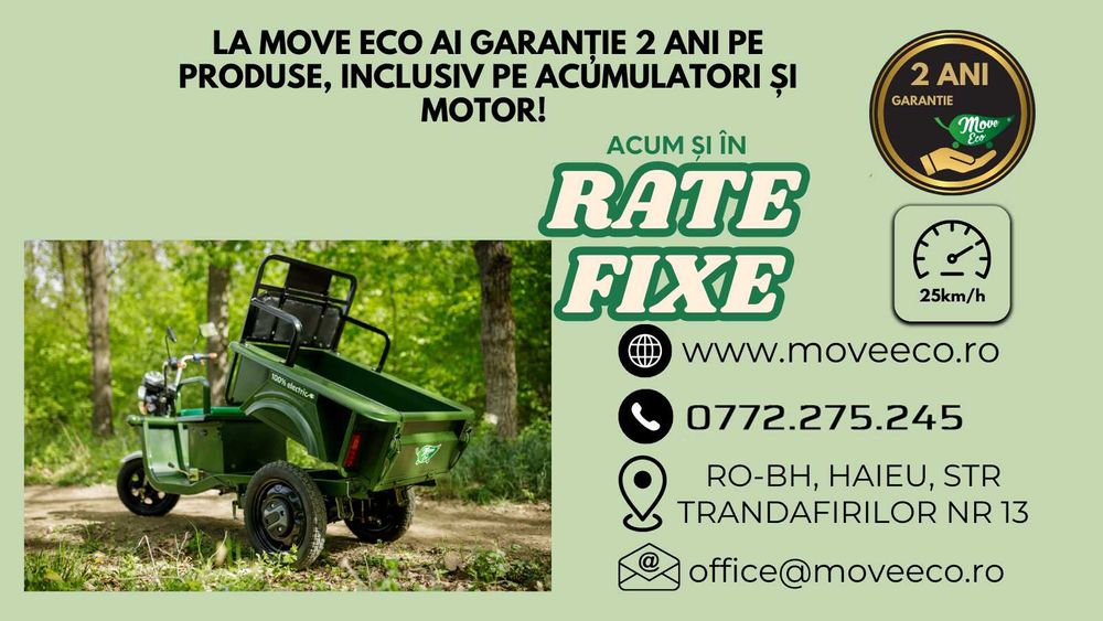 Cargo250-Triciclu Electric Basculabil cu Reductor ECO