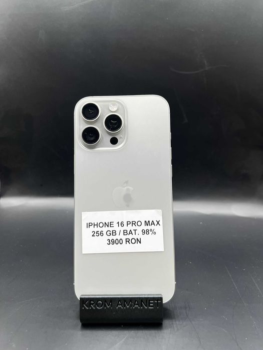 iPhone 16 Pro Max / 256 GB / 98% Bat * Krom Amanet Margeanului *
