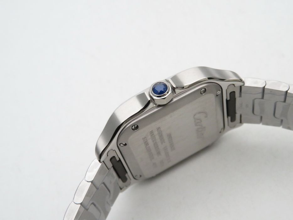 Cartier Santos de Cartier 35mm дамски - бял циферблат, стоманена гривна, QC снимки