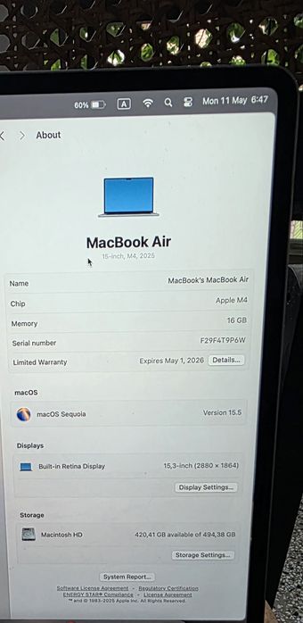Лаптоп MacBook 15 inch