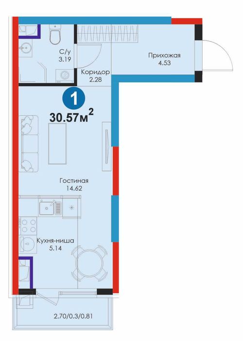 Выгодная инвестиция! 1-комнатная квартира с высоким спросом (ШК)
