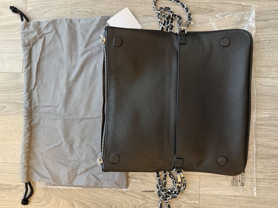 Geanta Zadig & Voltaire Rock Grained Leather Noir Unique Black 27cm